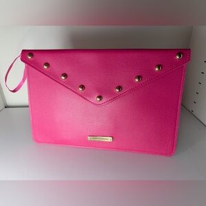 Juicy Coutour Envelope Clutch hot pink with gold studs
